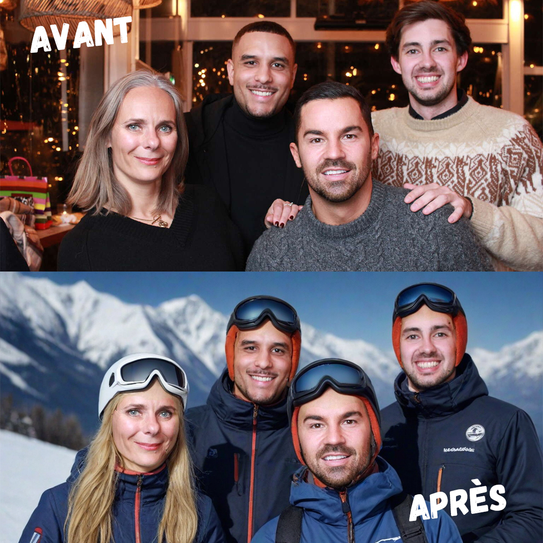 IA Générative Avant-Après Photo libre de droit - Design site internet - Photobooth vintage